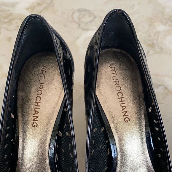 Arturo Chiang Peep Toe Patent Leather Heels - Picture 5 of 9